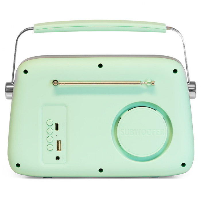 RADIO FM PORTABIL NOSTALGIA 15W CU FUNCTIE BLUETOOTH/AUX - VERDE [6]
