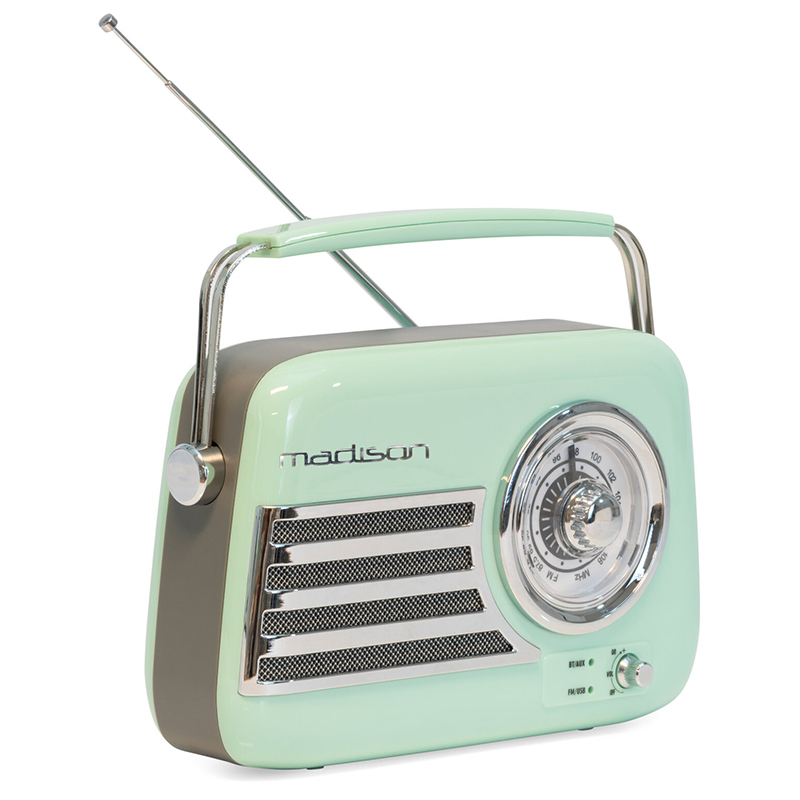 RADIO FM PORTABIL NOSTALGIA 15W CU FUNCTIE BT/AUX - VERDE LUCIOS [3]