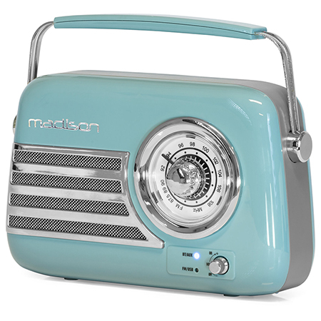RADIO FM PORTABIL NOSTALGIA 30W CU FUNCTIE BLUETOOTH/AUX -ALBASTRU [1]