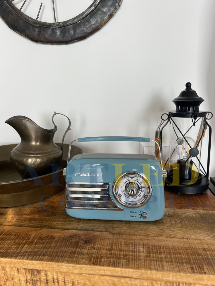 RADIO FM PORTABIL NOSTALGIA 30W CU FUNCTIE BLUETOOTH/AUX -ALBASTRU [3]