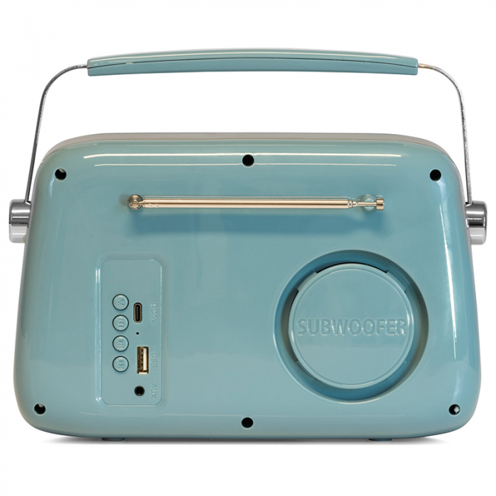 RADIO FM PORTABIL NOSTALGIA 30W CU FUNCTIE BLUETOOTH/AUX -ALBASTRU [5]