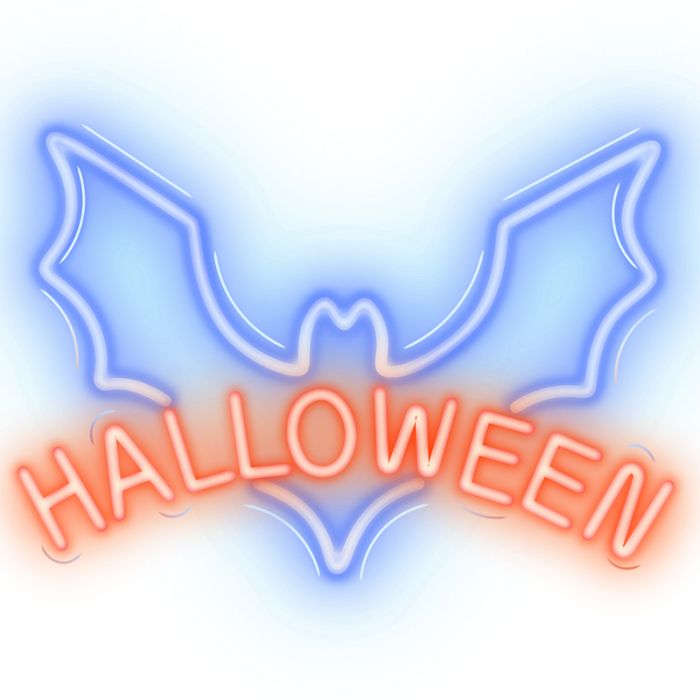 Reclama luminoasă neon LED, lumină roșie și albastră, model Halloween - iluminat decorativ pentru petrecerea de Halloween [2]