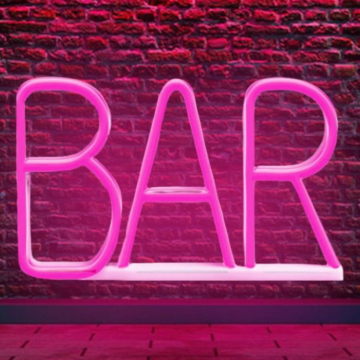 RECLAMA LUMINOASA NEON LED LUMINA ROZ MODEL BAR [4]