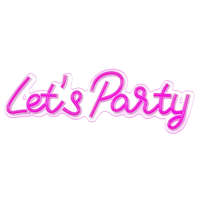 RECLAMA LUMINOASA NEON LED LUMINA ROZ MODEL LET'S PARTY [2]