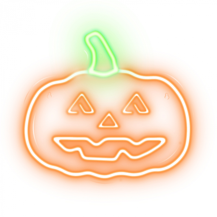 Reclama luminoasă neon LED pentru Halloween, lumină verde și portocalie - decor festiv și iluminat [2]