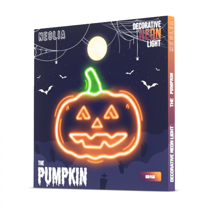 Reclama luminoasă neon LED, lumină verde și portocalie, model Halloween - iluminat decorativ pentru petrecerea de Halloween [3]
