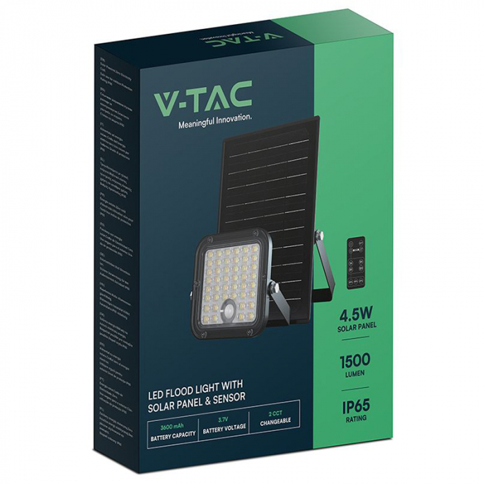 REFLECTOR CU INCARCARE SOLARA 10W 1500LM 4000+6400K - NEGRU [17]