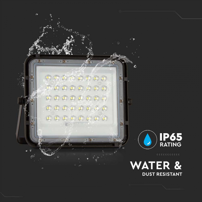 REFLECTOR CU INCARCARE SOLARA 10W 800LM 6400K - NEGRU [3]