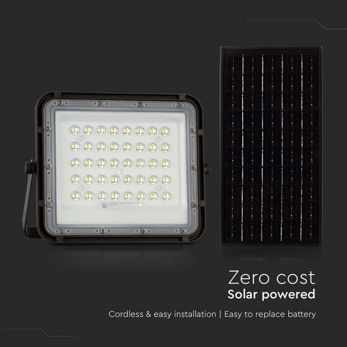 REFLECTOR CU INCARCARE SOLARA 10W 800LM 6400K - NEGRU [15]