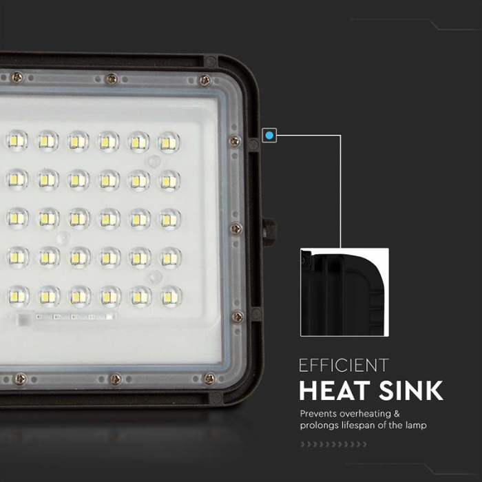 REFLECTOR CU INCARCARE SOLARA 10W 800LM 6400K - NEGRU [14]