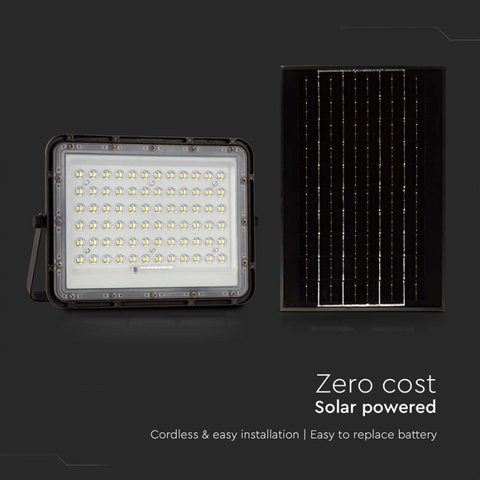 REFLECTOR CU INCARCARE SOLARA 15W 1200LM 6400K - NEGRU [15]