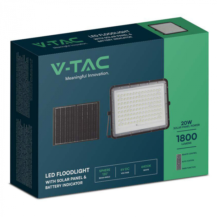 REFLECTOR CU INCARCARE SOLARA 20W 1800LM 4000K - NEGRU [9]