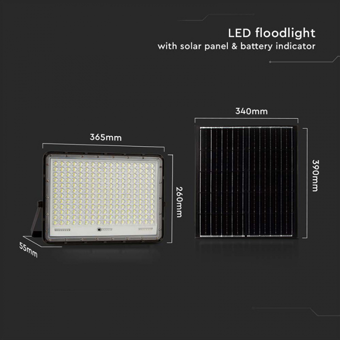 REFLECTOR CU INCARCARE SOLARA 30W 2300LM 6400K - NEGRU [10]