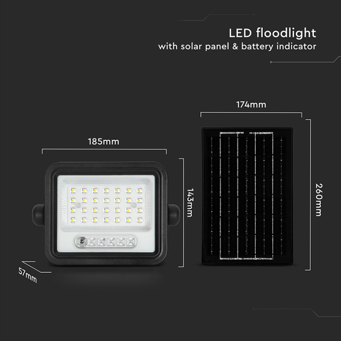 REFLECTOR CU INCARCARE SOLARA 50W 1200LM 7IN1 - NEGRU [12]