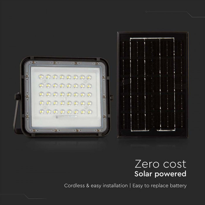 REFLECTOR CU INCARCARE SOLARA 6W 400LM 6400K - NEGRU [3]