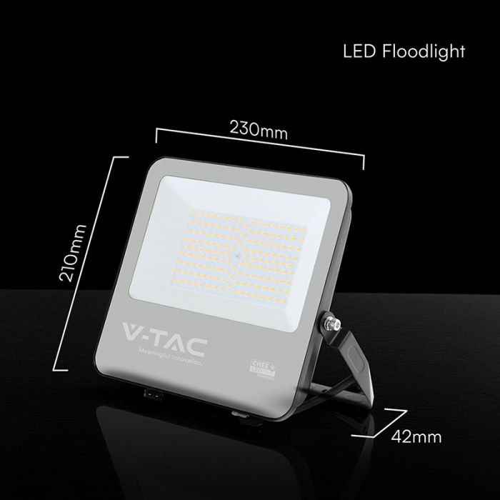 REFLECTOR LED 100W 135LM/W 6500K IP65 CABLU 1M CIP CREE - NEGRU/GRI [5]