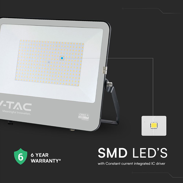 REFLECTOR LED 200W 135LM/W 6500K IP65 CABLU 1M CIP CREE - NEGRU/GRI [6]