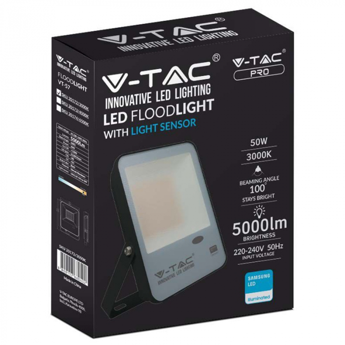 REFLECTOR LED 50W CU SENZOR CREPUSCULAR 6400K ALB RECE [7]