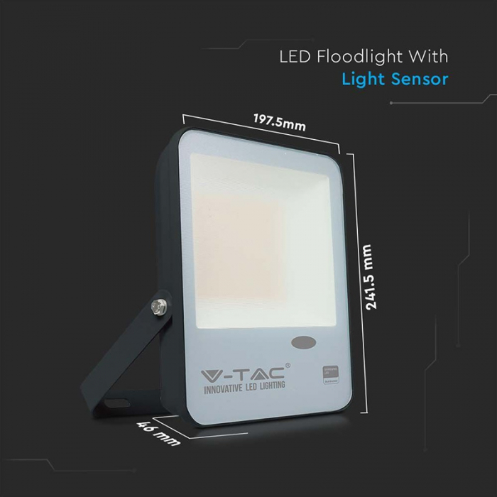 REFLECTOR LED 50W CU SENZOR CREPUSCULAR 6400K ALB RECE [8]
