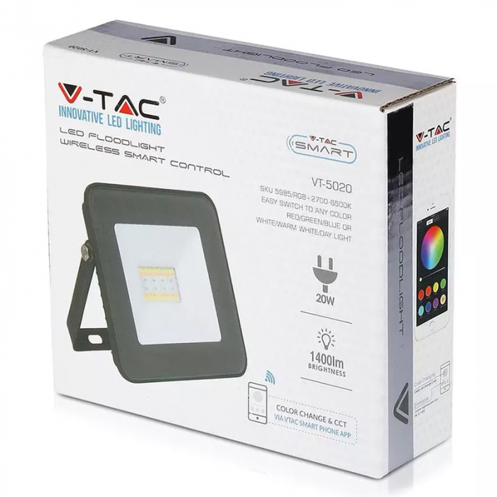 REFLECTOR LED SMART RGB + ALB 20W IP65 [7]