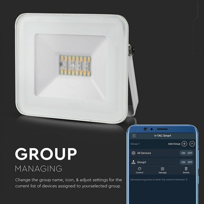 REFLECTOR LED SMART RGB + ALB 20W IP65 - ALB [3]