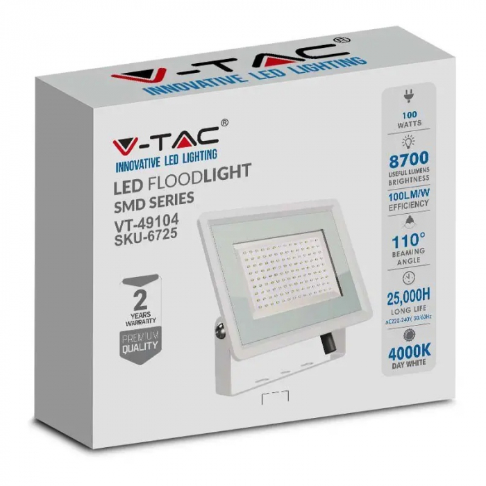 REFLECTOR LED SMD 100W 4000K IP65 - ALB [4]