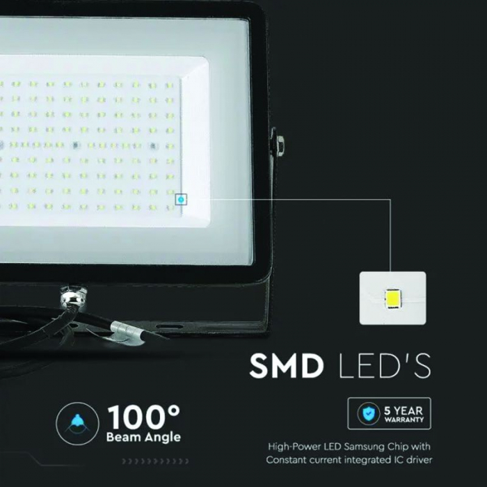 REFLECTOR LED SMD 100W 4000K IP65, CIP SAMSUNG - NEGRU [11]