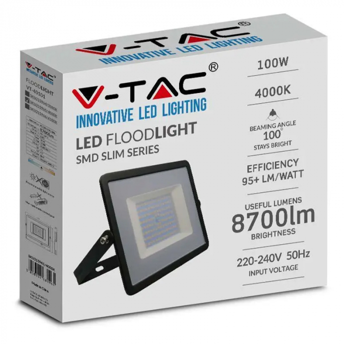 REFLECTOR LED SMD 100W 4000K IP65 - NEGRU [5]