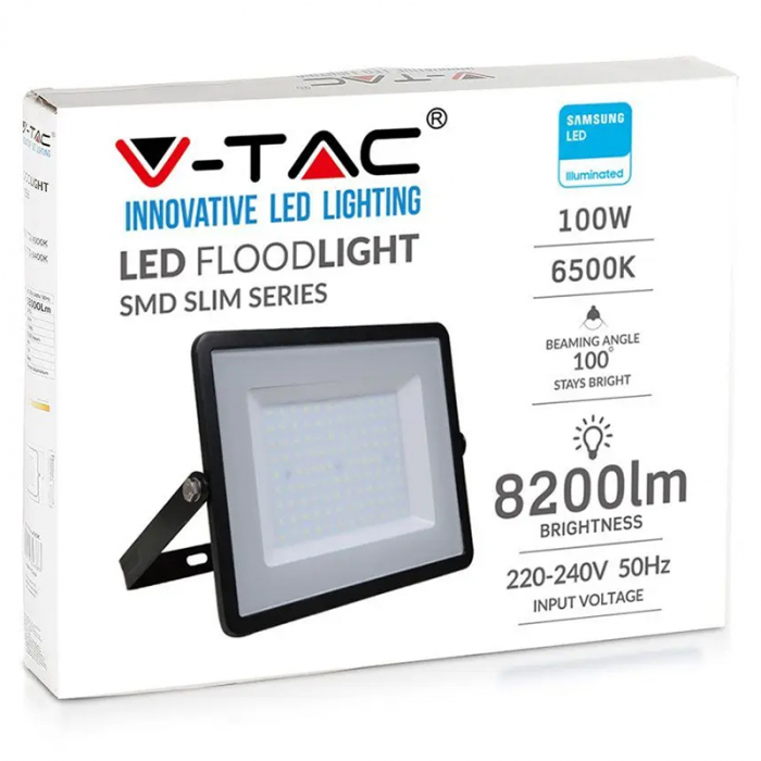 REFLECTOR LED SMD 100W 6400K IP65 CIP SAMSUNG - NEGRU [11]