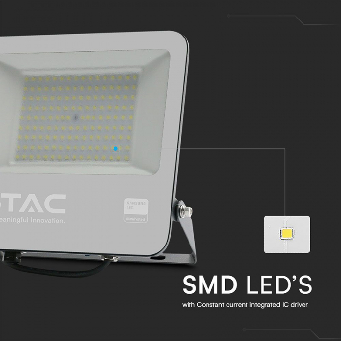 Reflector LED SMD 100W, 6500K, IP65, Cip Samsung, Negru/Gri V-TAC 23441 [8]