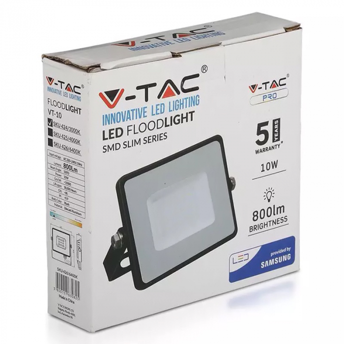 REFLECTOR LED SMD 10W 3000K IP65 NEGRU, CIP SAMSUNG [8]