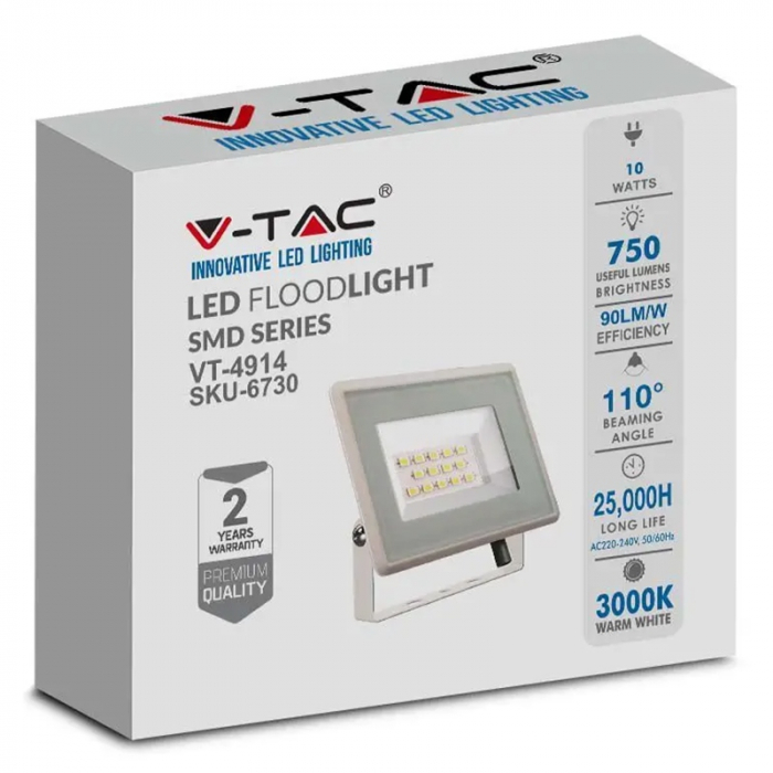 REFLECTOR LED SMD 10W 4000K IP65 - ALB [4]