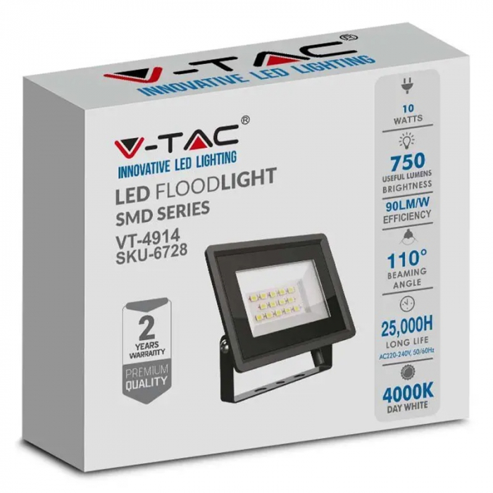 REFLECTOR LED SMD 10W 4000K IP65 - NEGRU [4]