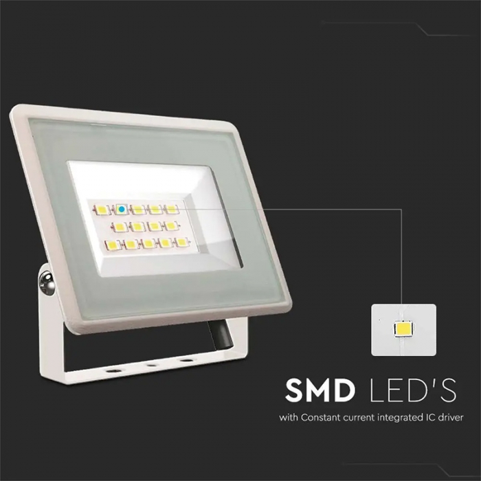 REFLECTOR LED SMD 10W 6400K IP65 - ALB [6]