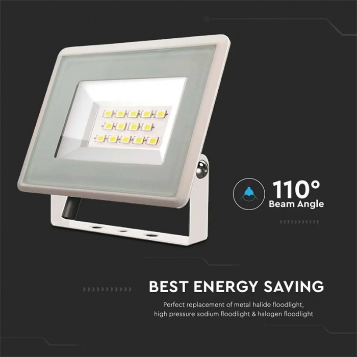 REFLECTOR LED SMD 10W 6400K IP65 - ALB [8]