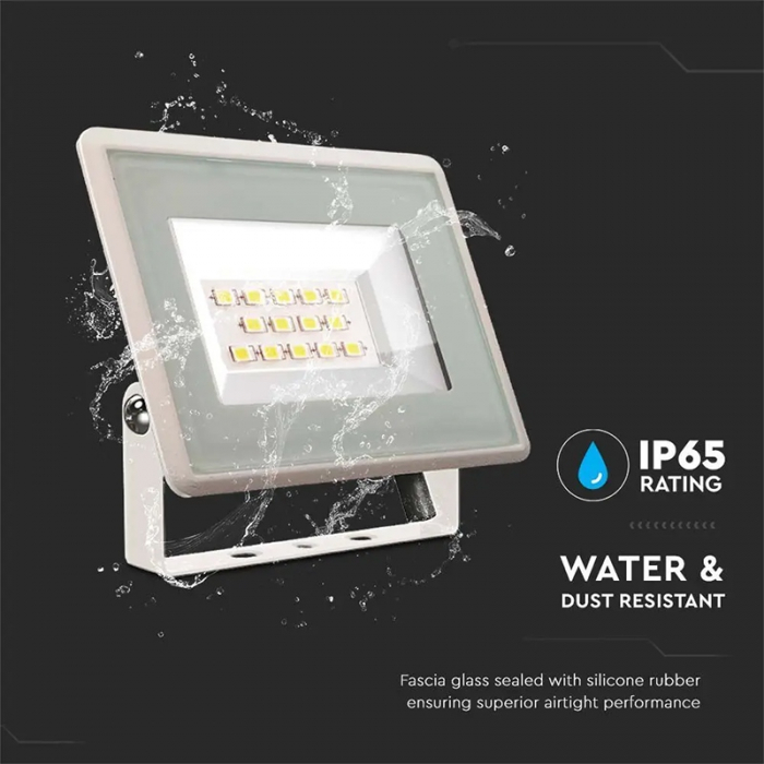REFLECTOR LED SMD 10W 6400K IP65 - ALB [9]
