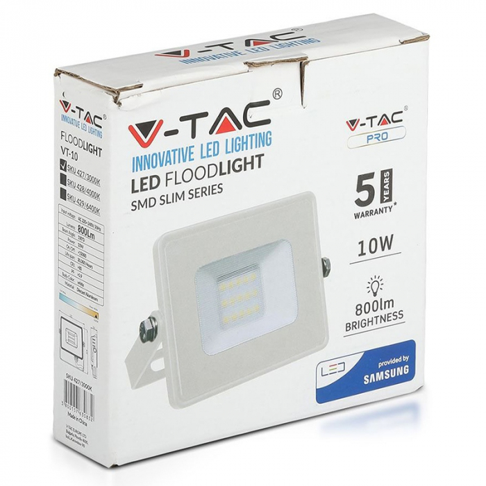 REFLECTOR LED SMD 10W 6400K IP65 ALB, CIP SAMSUNG [8]