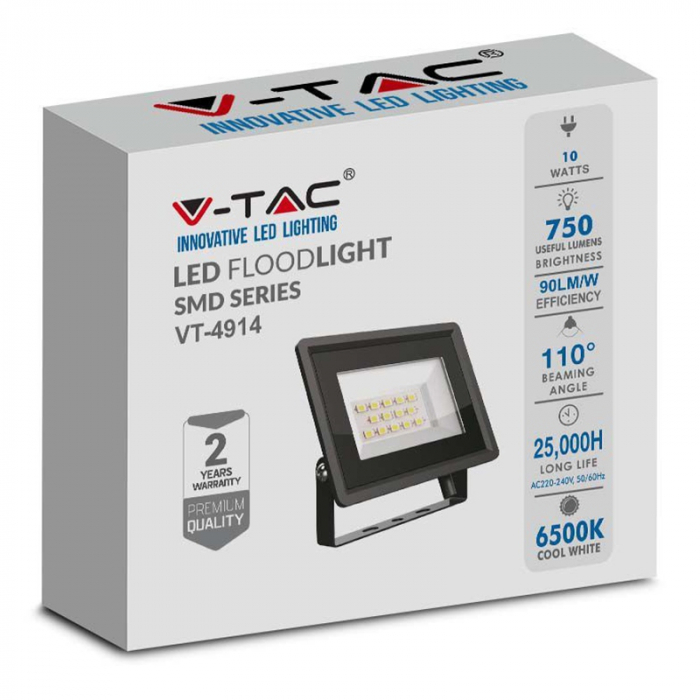 REFLECTOR LED SMD 10W 6400K IP65 - NEGRU [5]
