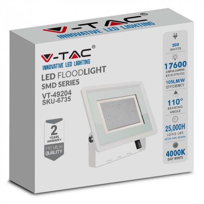 REFLECTOR LED SMD 200W 4000K IP65 - ALB [4]