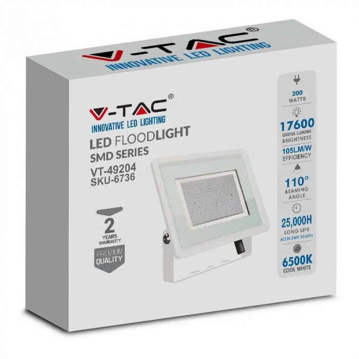 REFLECTOR LED SMD 200W 6400K IP65 - ALB [4]