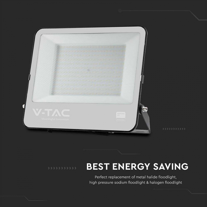 Reflector LED SMD, 200W, 6500K, IP65, cablu 1m, cip Samsung, negru, V-TAC, SKU-23444 [8]