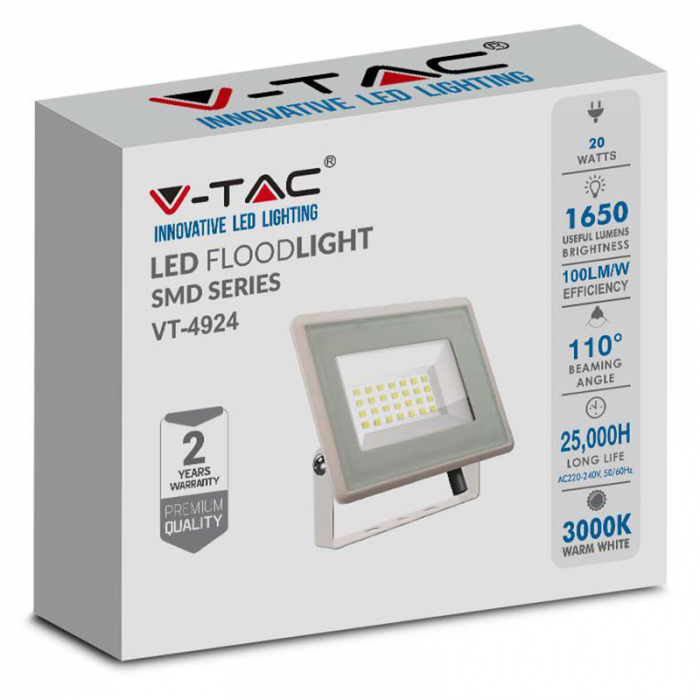 REFLECTOR LED SMD 20W 4000K IP65 - ALB [5]