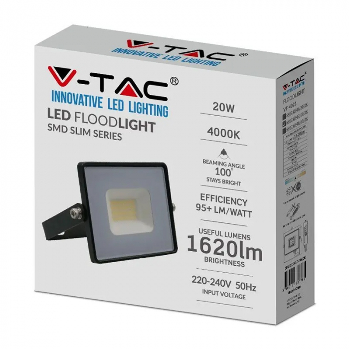 REFLECTOR LED SMD 20W 4000K IP65 - NEGRU [5]