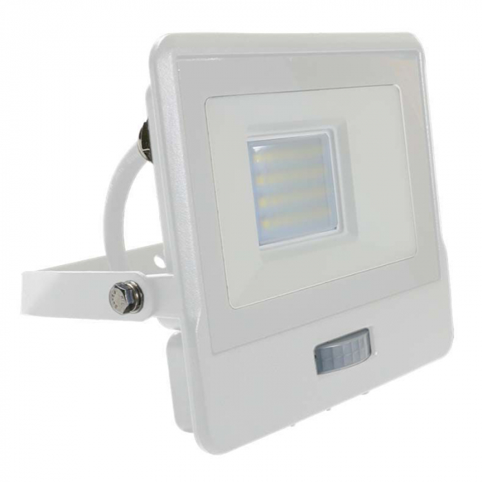 REFLECTOR LED SMD 20W 4000K IP65 CU SENZOR MISCARE - ALB [2]