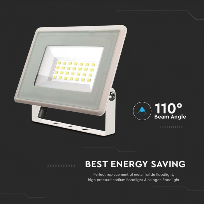 REFLECTOR LED SMD 20W 6500K IP65 - ALB [8]