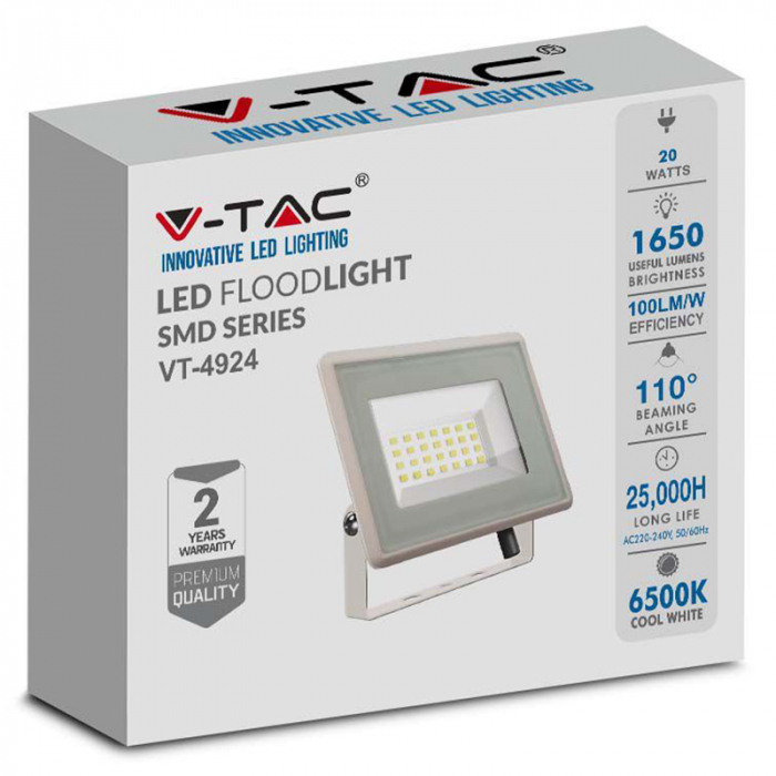 REFLECTOR LED SMD 20W 6500K IP65 - ALB [4]