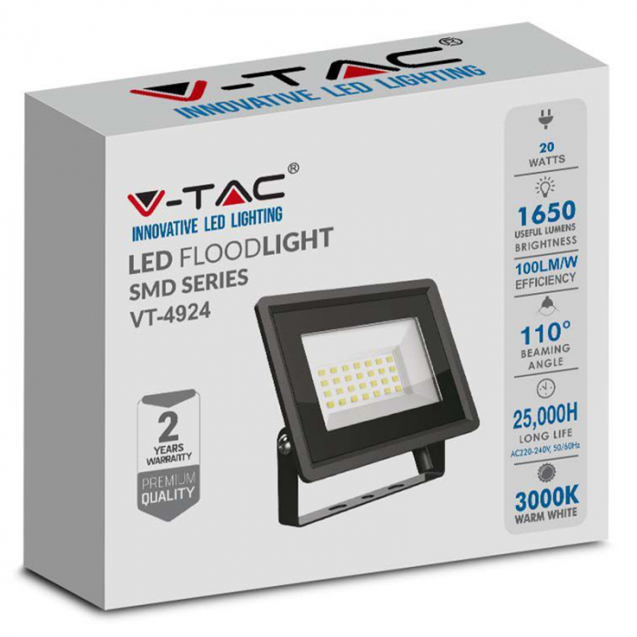 REFLECTOR LED SMD 20W 6500K IP65 - NEGRU [5]
