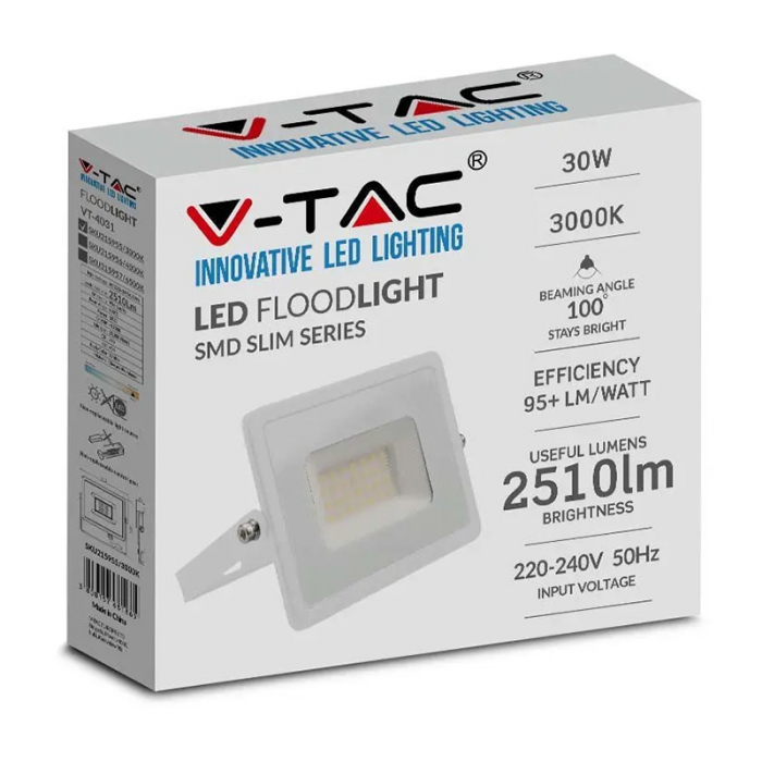 REFLECTOR LED SMD 30W 3000K IP65 - ALB [5]