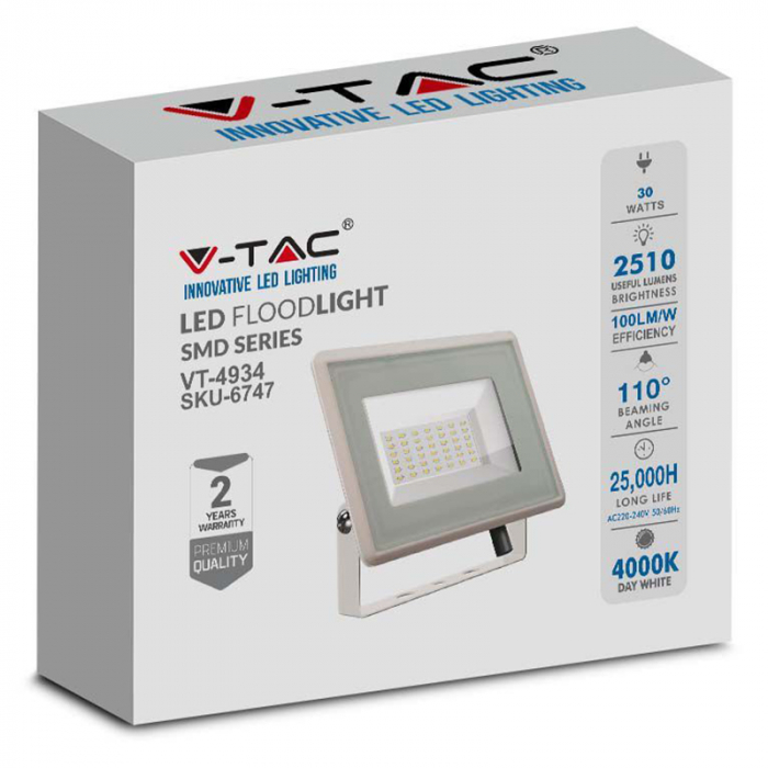 REFLECTOR LED SMD 30W 4000K IP65 - ALB [5]