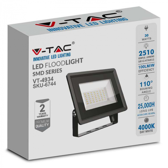REFLECTOR LED SMD 30W 4000K IP65 - NEGRU [5]